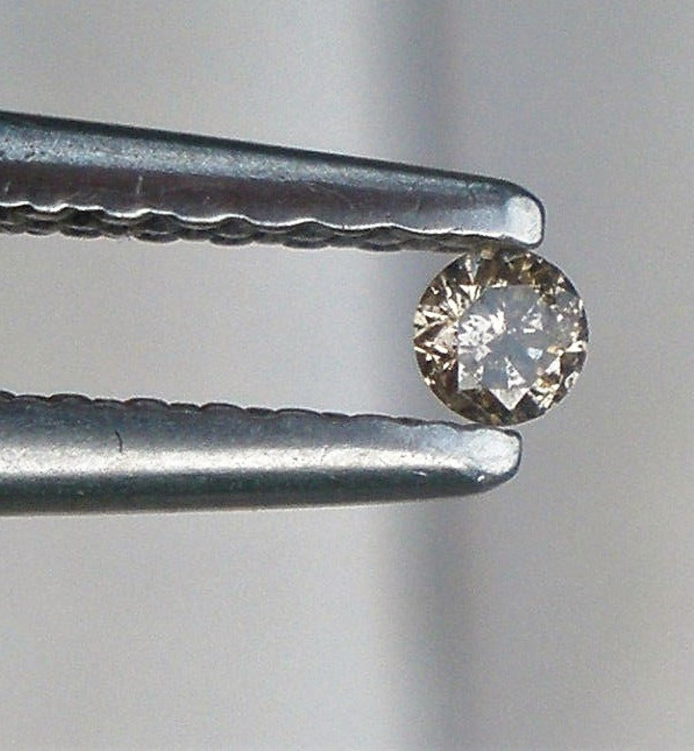 Champagne Colored Diamond Round Cut 4mm Mini Sized rocksolidfossils