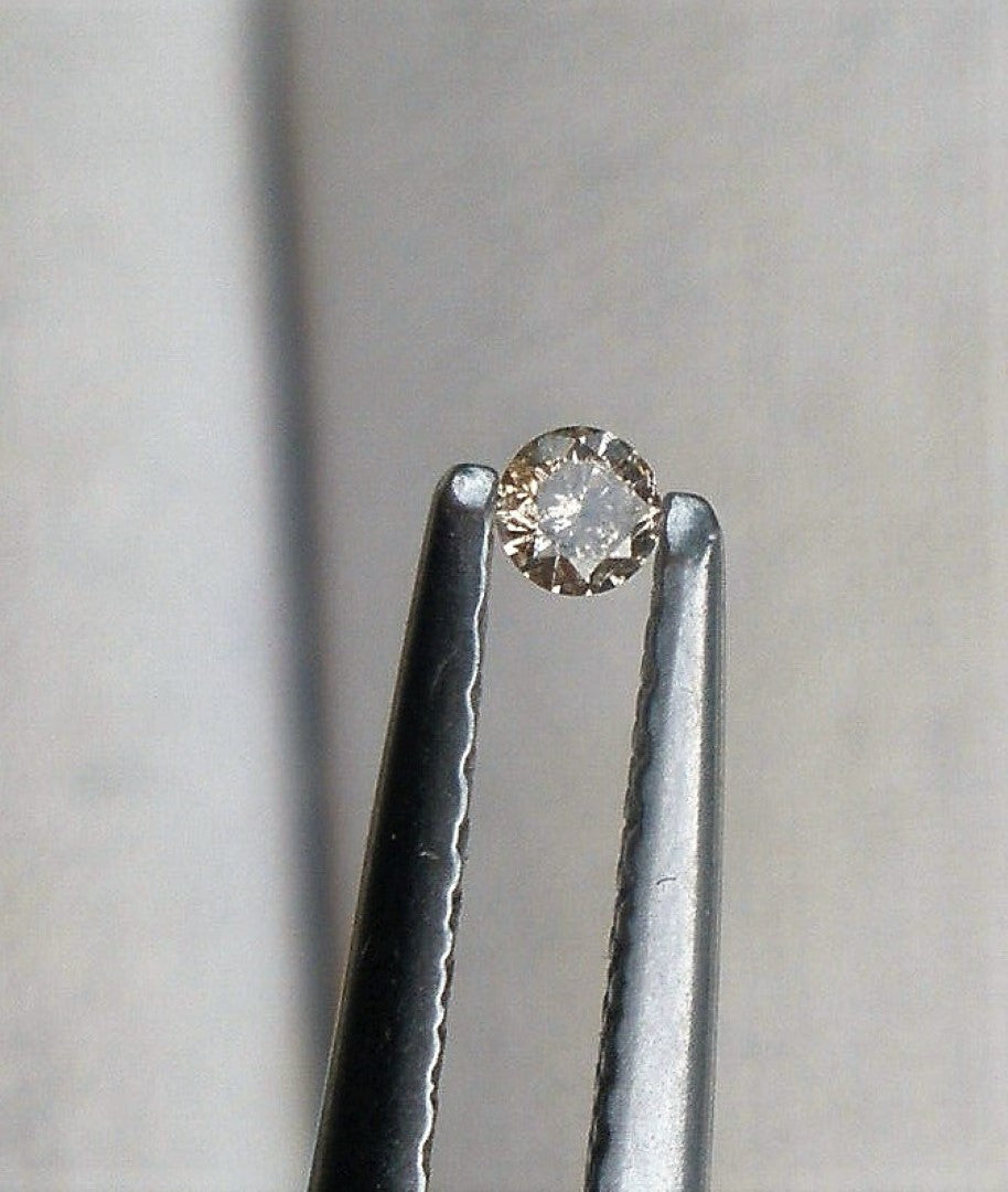 Champagne Colored Diamond Round Cut 4mm Mini Sized rocksolidfossils
