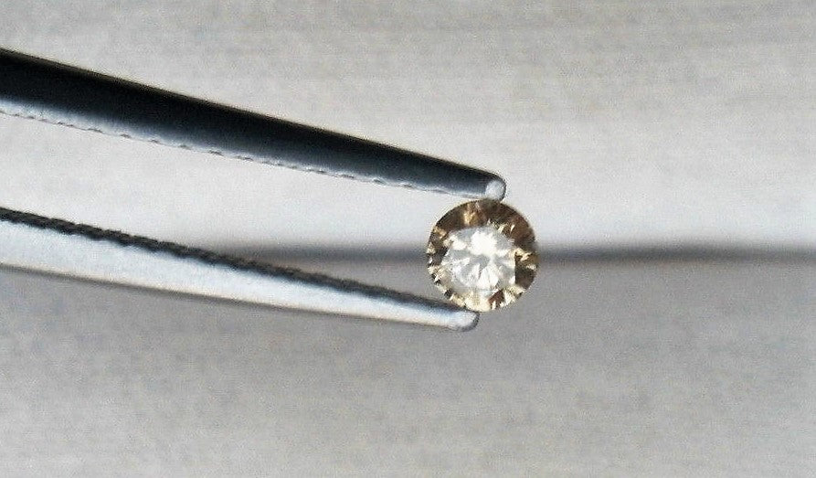 Champagne Colored Diamond Round Cut 4mm Mini Sized rocksolidfossils