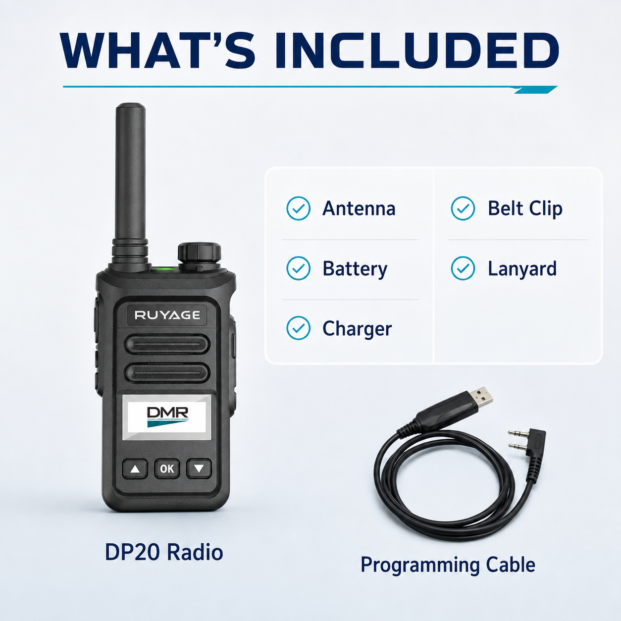 RUYAGE DP20 UHF DMR Digital Two-Way Radio – Motorola Compatible Ruyage Radio
