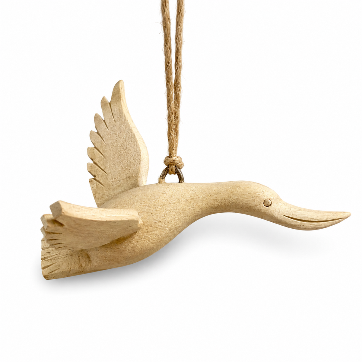Wooden Flying Heron ornament Music Frog Co