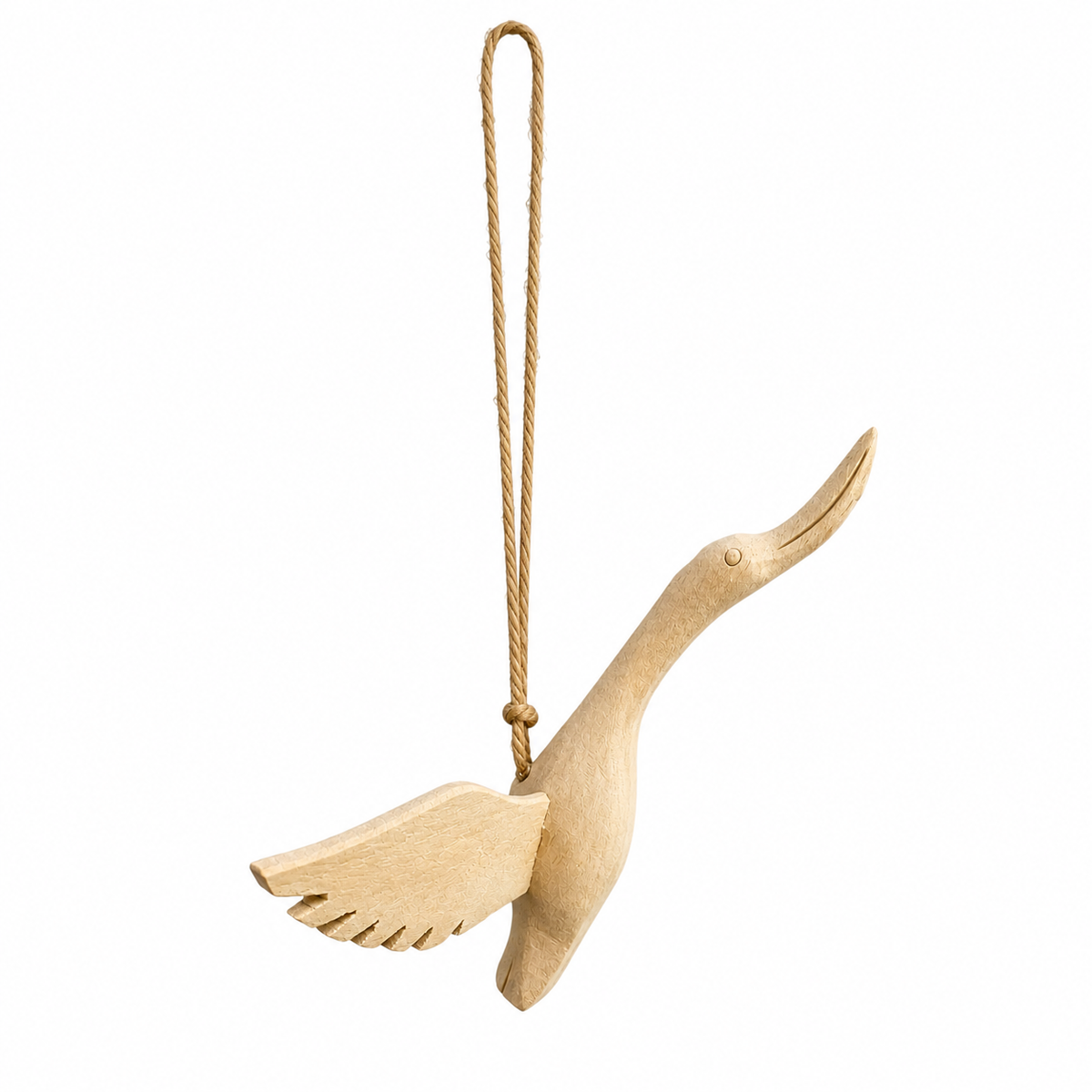 Wooden Flying Heron ornament Music Frog Co