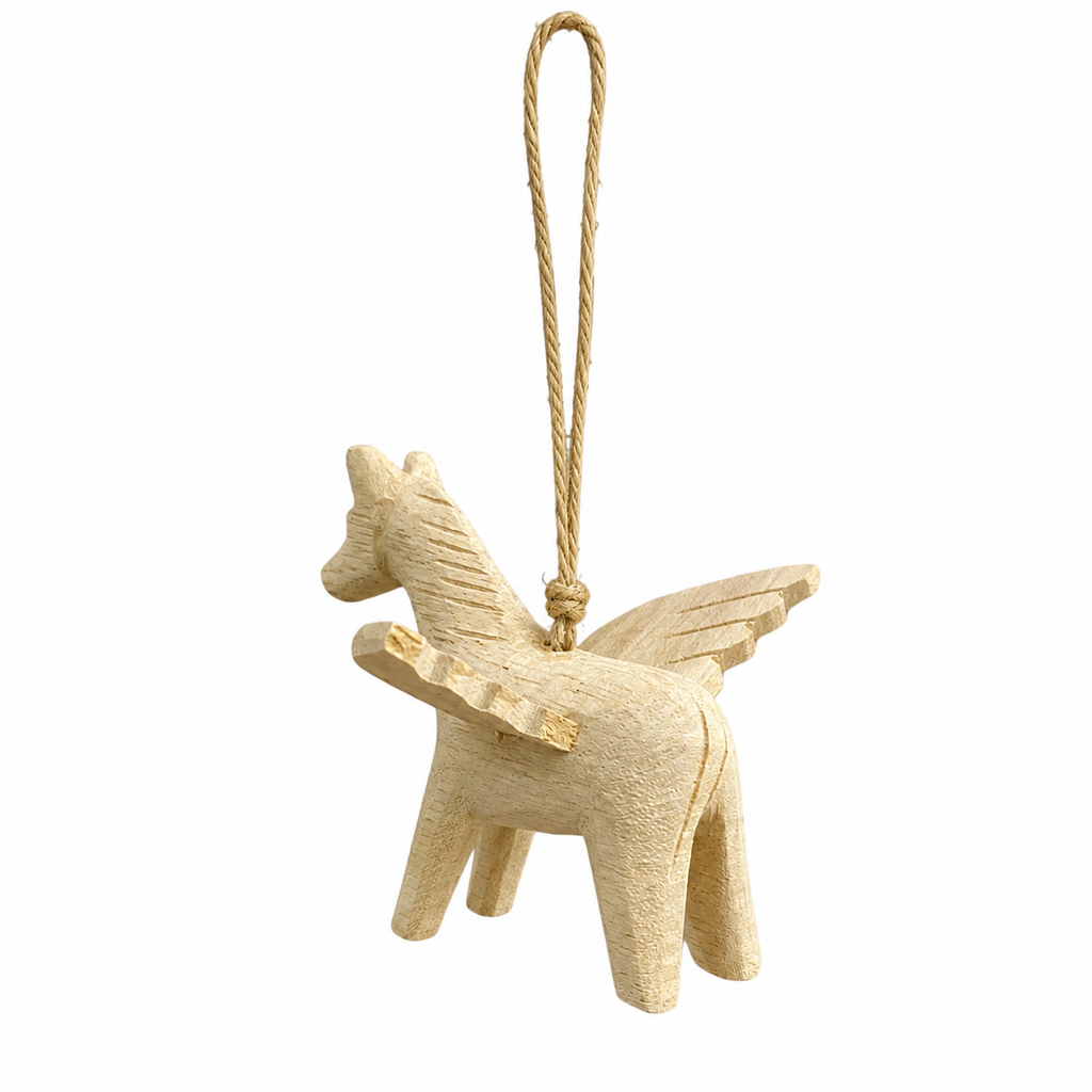 Wooden Flying Horse ornament Music Frog Co