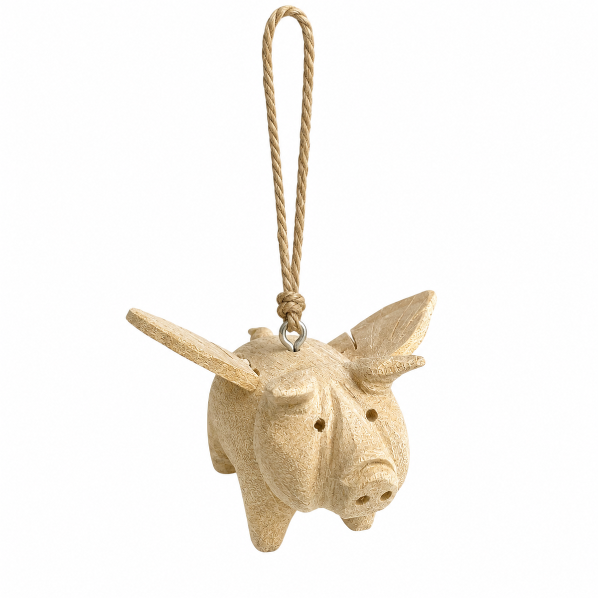 Wooden Flying Pig ornament Music Frog Co