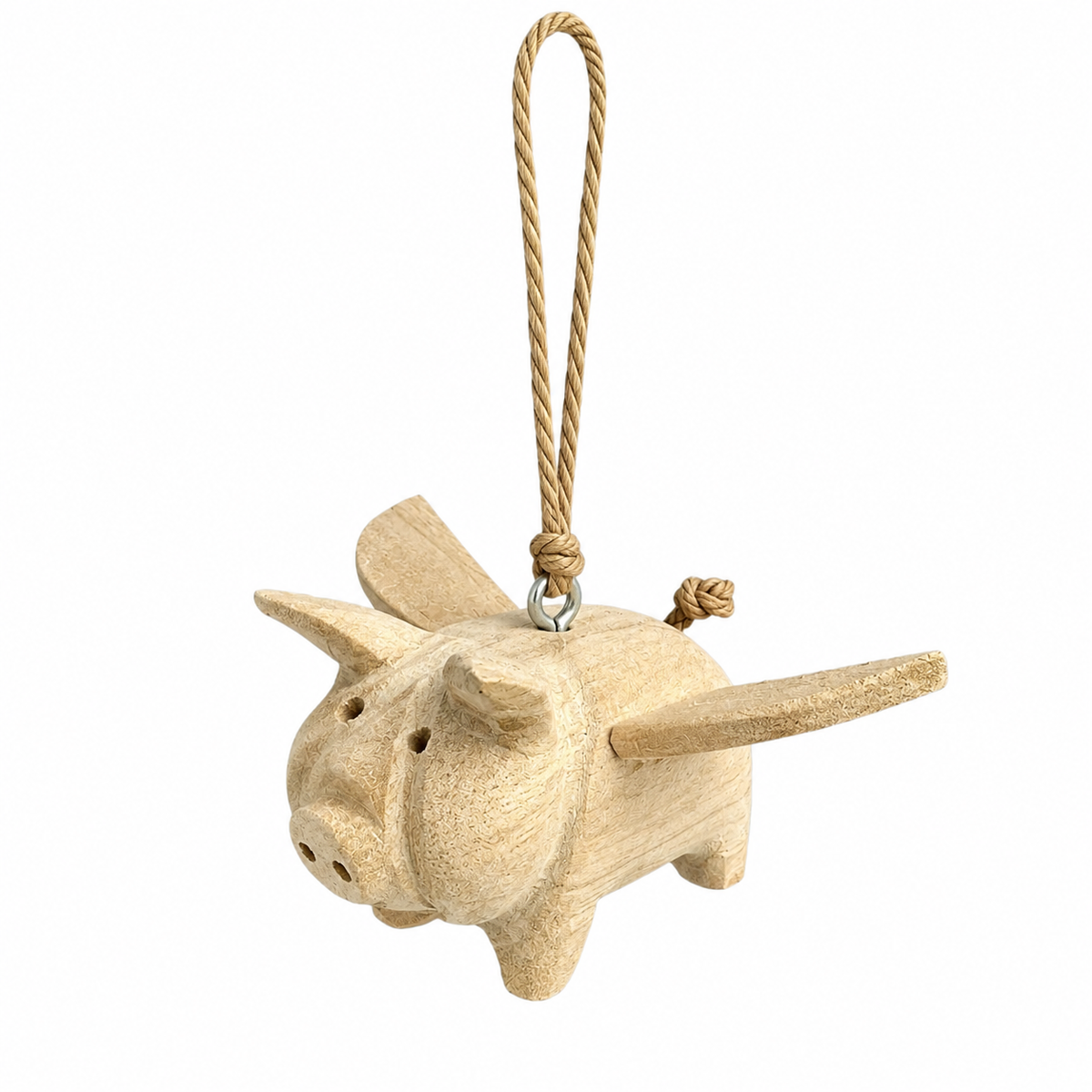 Wooden Flying Pig ornament Music Frog Co