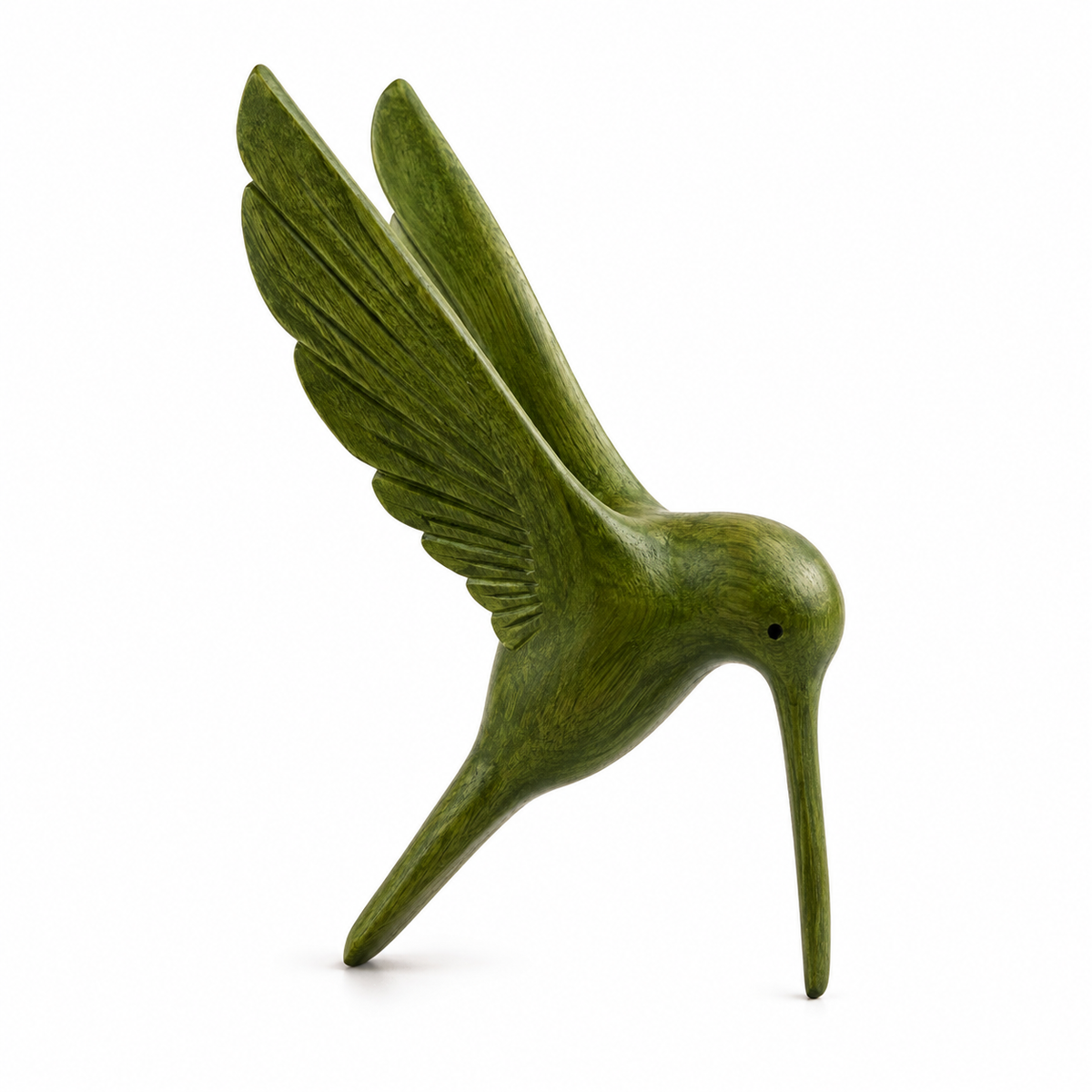 Green Wood Hummingbird Figurine Decoration Music Frog Co