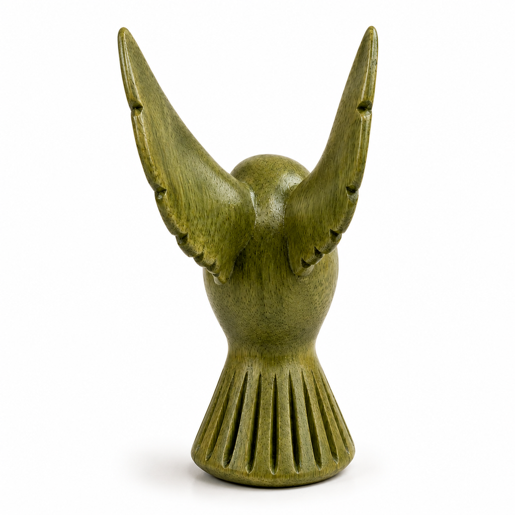 Green Wood Hummingbird Figurine Decoration Music Frog Co