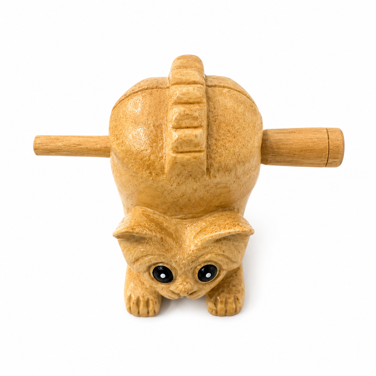 4" Musical Wooden Cat Percussion Whistle Instrument Music Frog Co