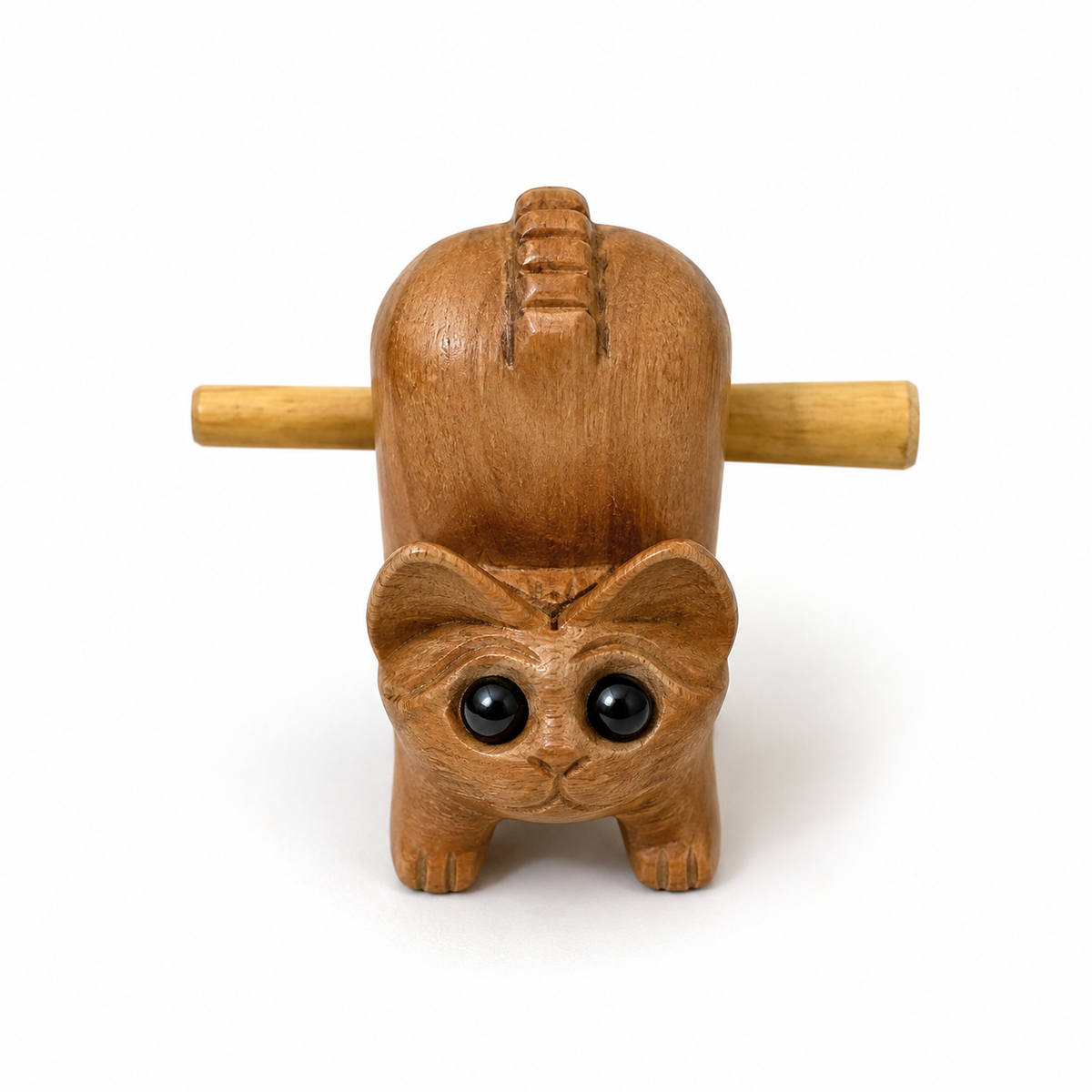 3" Wooden Cat Percussion Whistle Instrument Music Frog Co