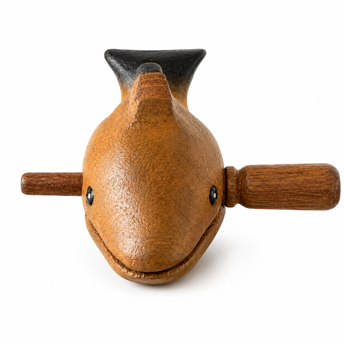 4" Dark Stained Dolphin Whistle Music Frog Co