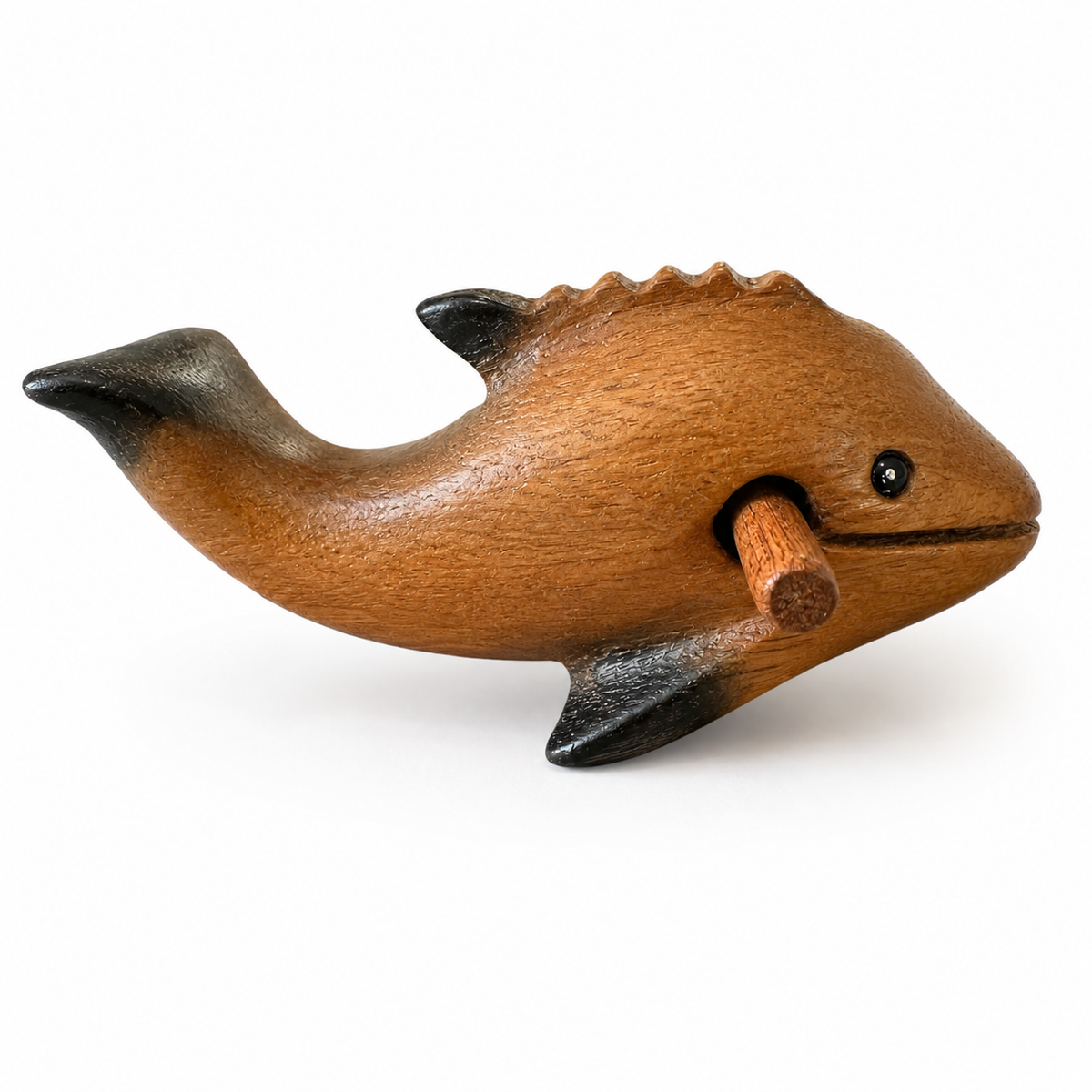 4" Dark Stained Dolphin Whistle Music Frog Co