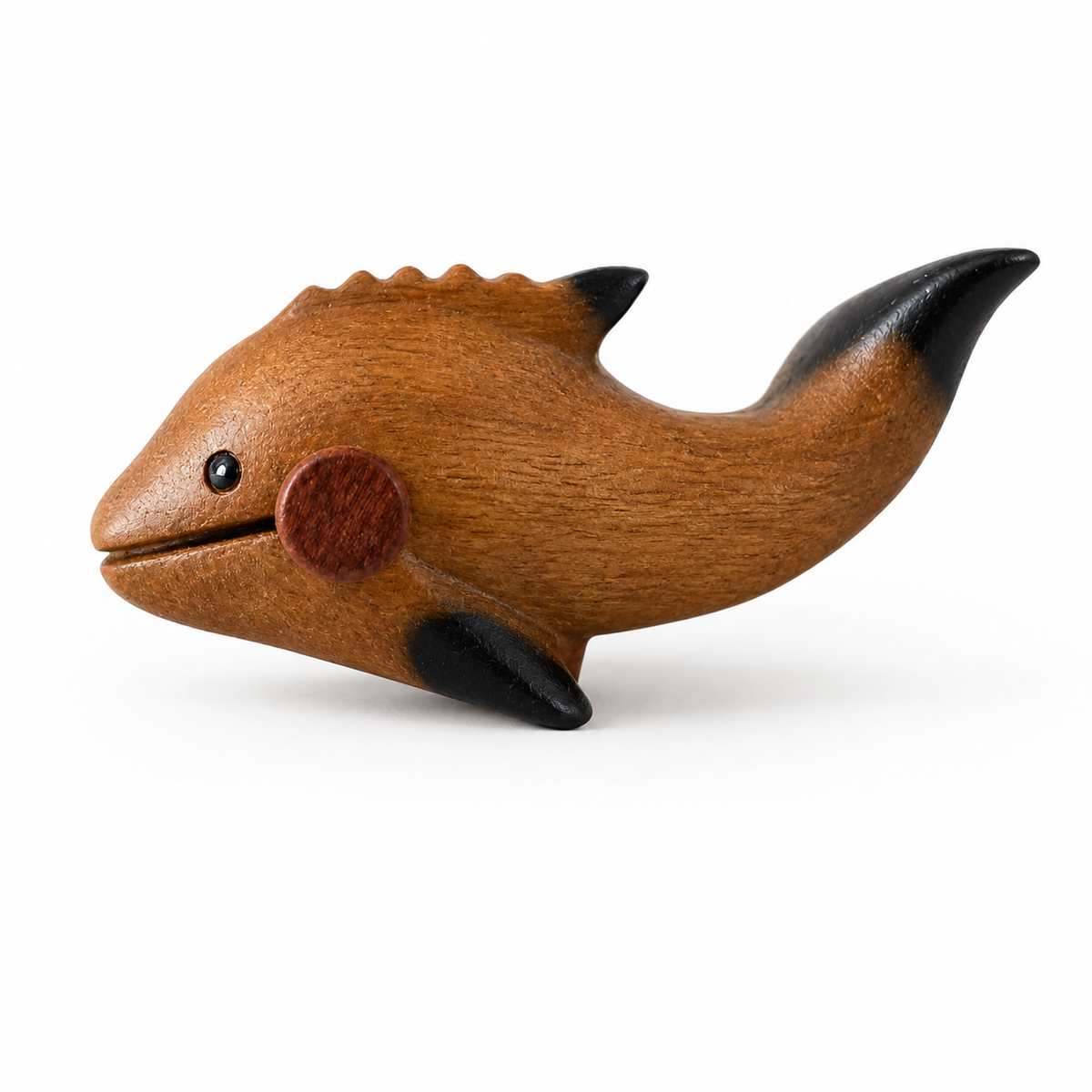 4" Dark Stained Dolphin Whistle Music Frog Co