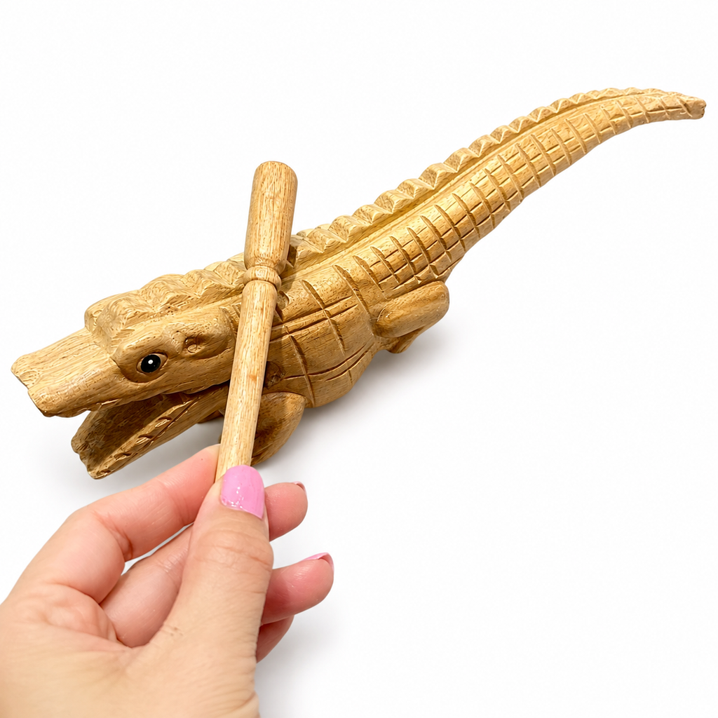 8" Wooden musical percussion intrument alligator Music Frog Co