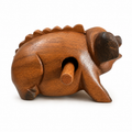 5" Dark Stained Wooden Musical Pig Percussion Instrument Music Frog Co