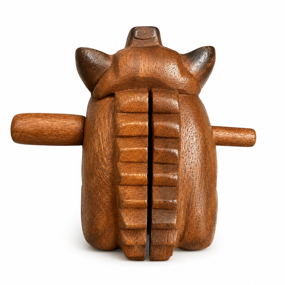 5" Dark Stained Wooden Musical Pig Percussion Instrument Music Frog Co