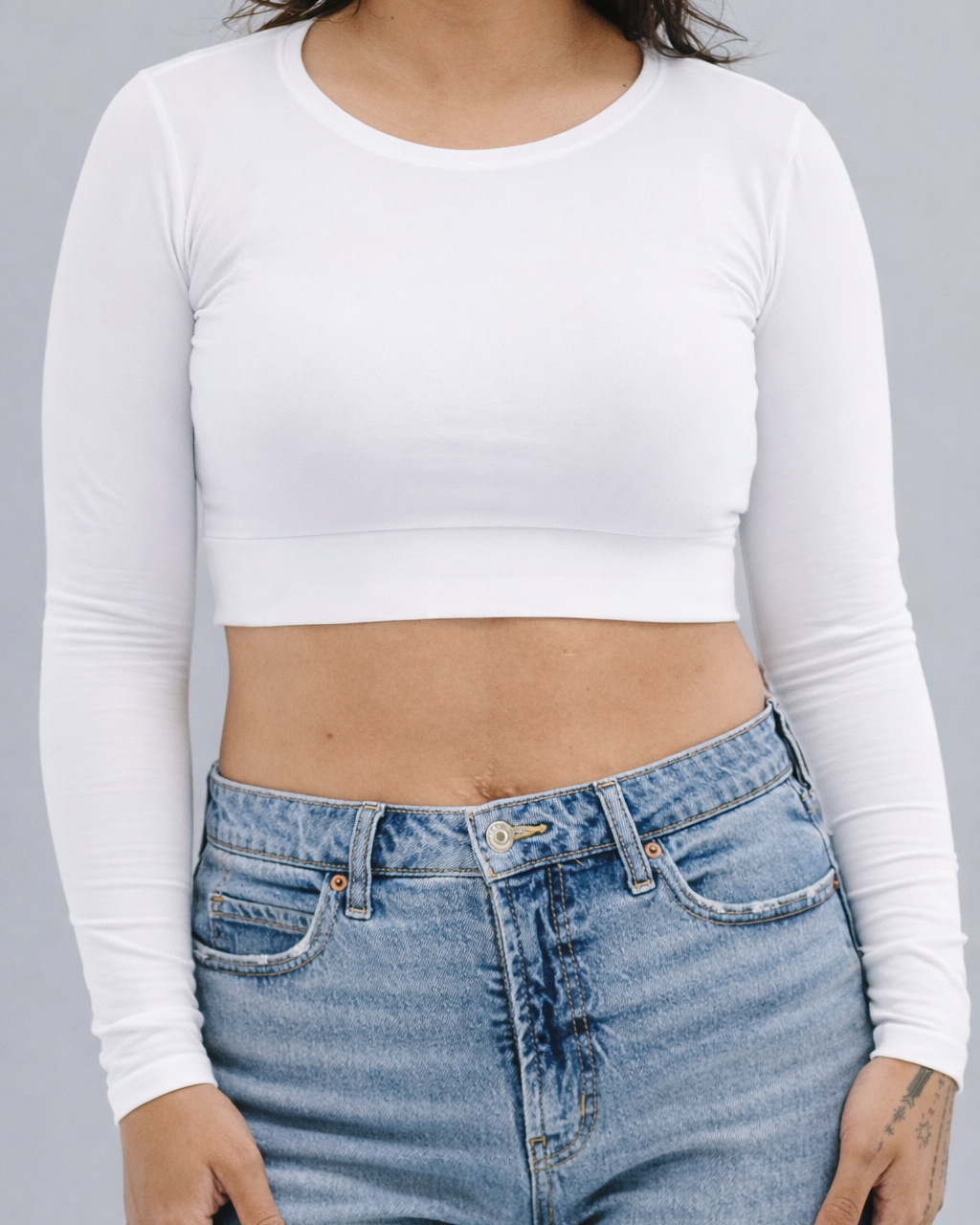 Crew Neck Long Sleeve Halftee HALFTEE Layering Fashions