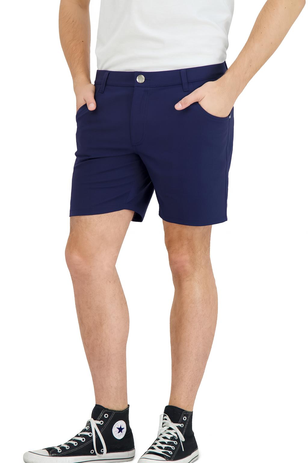 Everyday Stretch Shorts with a Comfortable Built-In Liner- Business Casual Style- Navy LEVINAS® Official