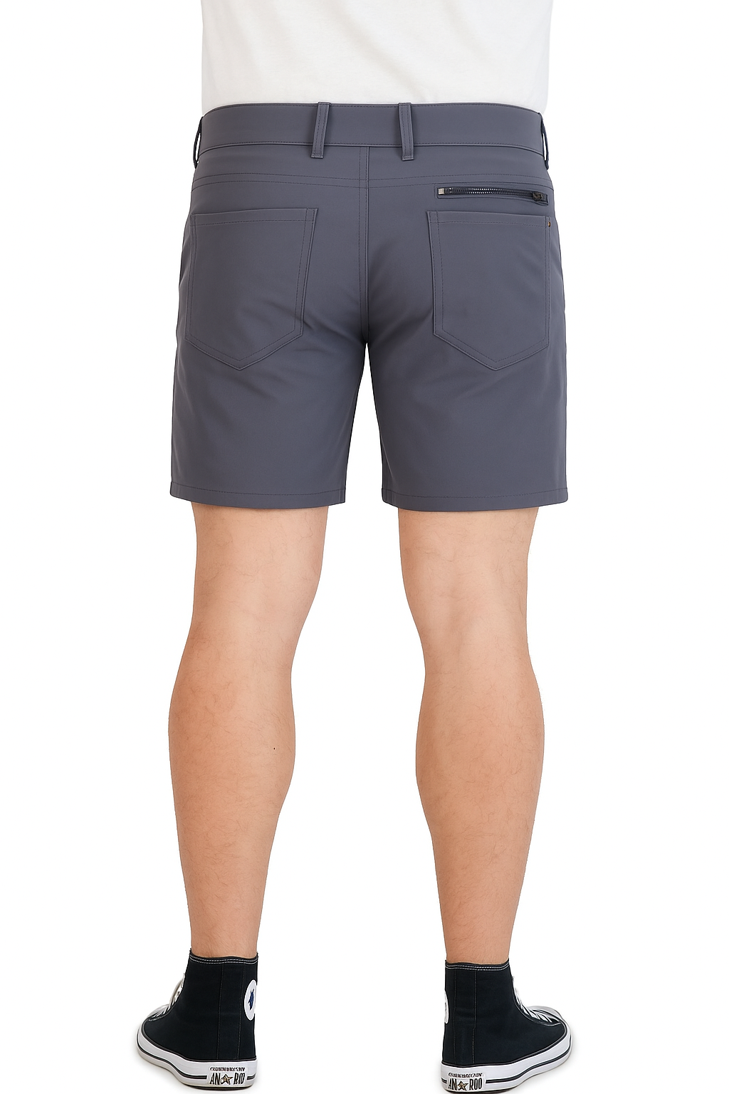 Everyday Stretch Shorts with a Comfortable Built-In Liner - Denim Style- Grey LEVINAS® Official