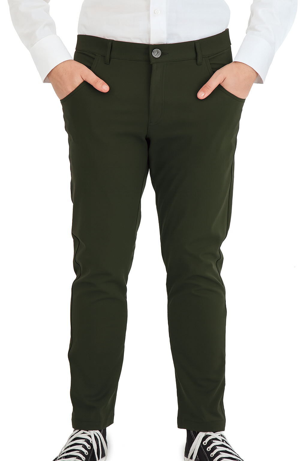 NEW & UPDATED Super - Stretch Men's Chinos //Casual// Olive - Performance Collection LEVINAS® Official