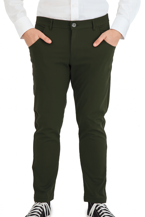 NEW & UPDATED Super - Stretch Men's Chinos //Casual// Olive - Performance Collection LEVINAS® Official