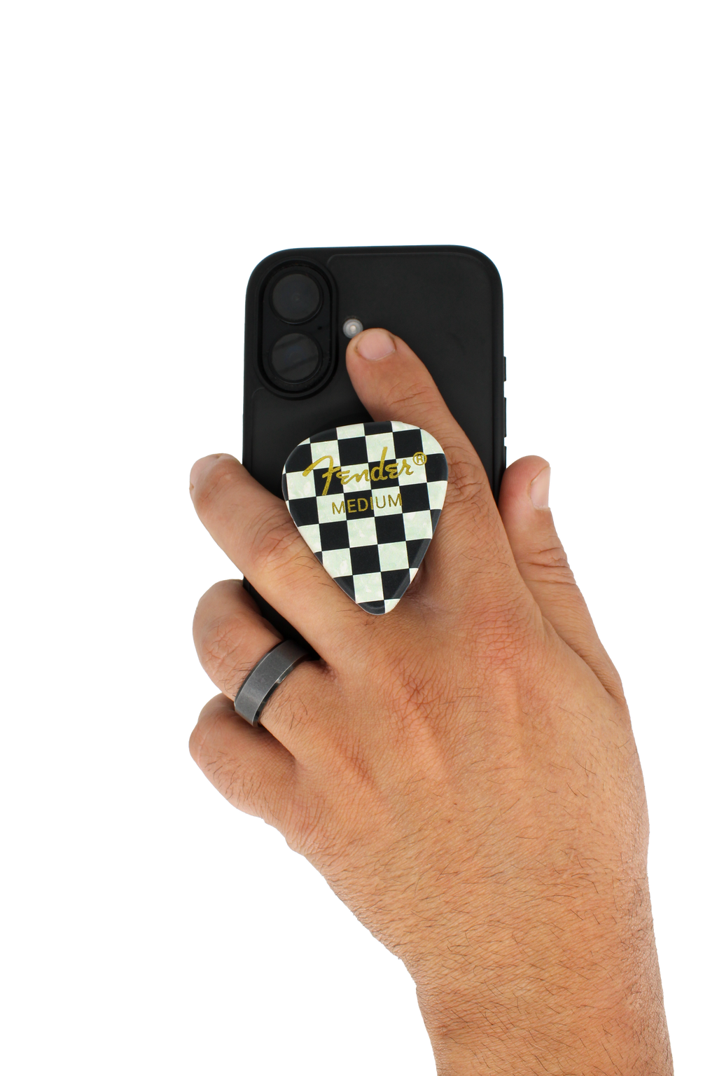 Fender guitar pick phone grip (Checkered) Pluginz Keychains