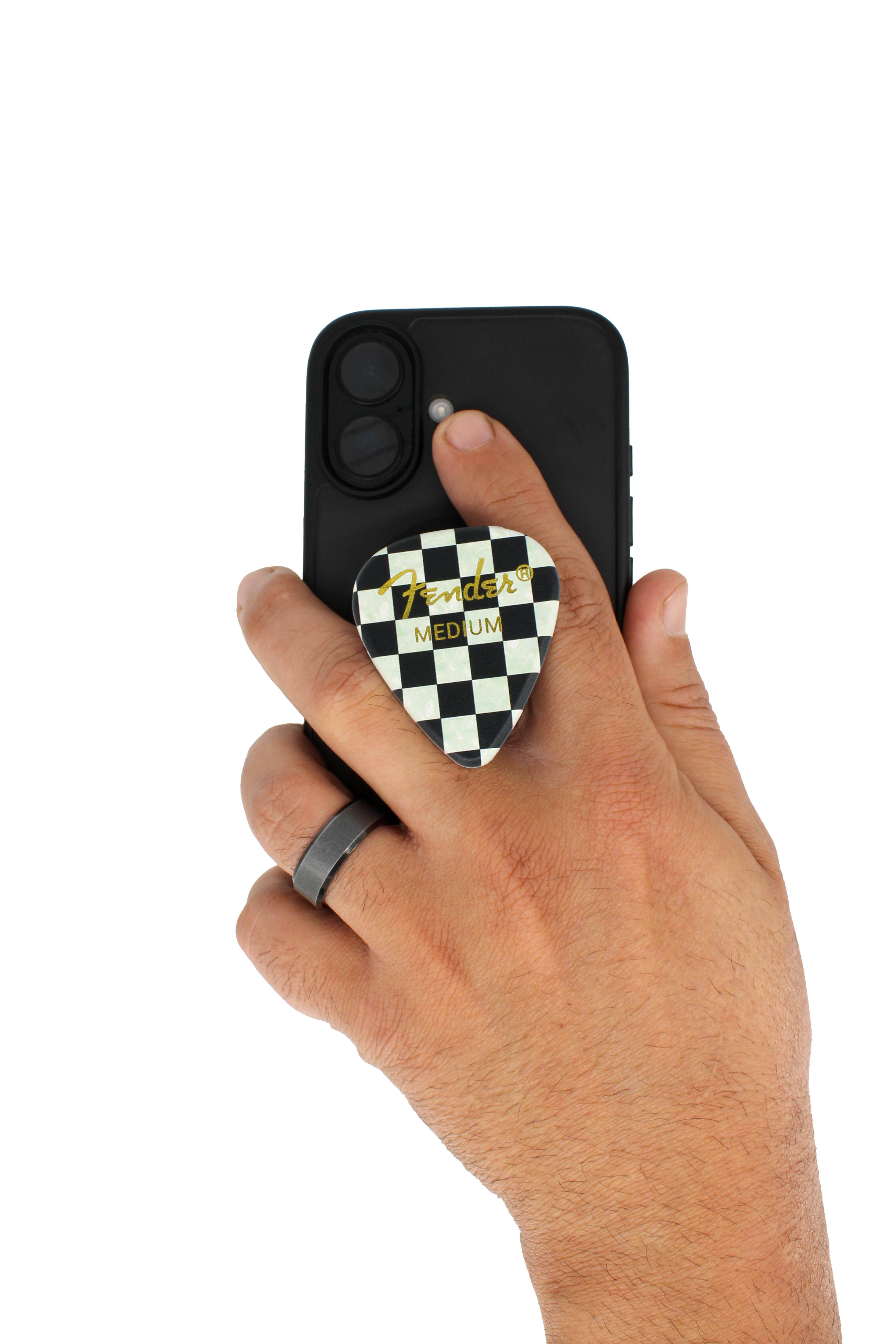 Fender guitar pick phone grip (Checkered) Pluginz Keychains