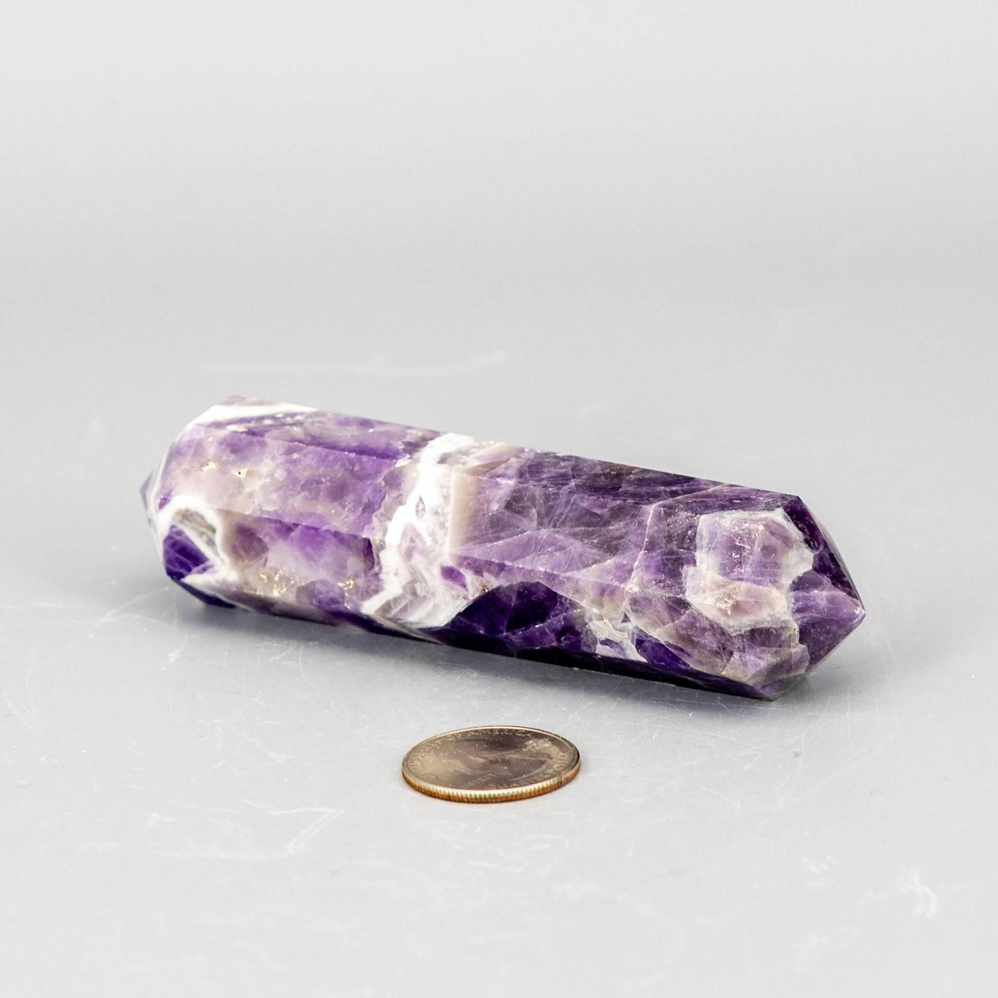 Chevron Amethyst Crystal Double Terminated Point Wand Crystal Destiny