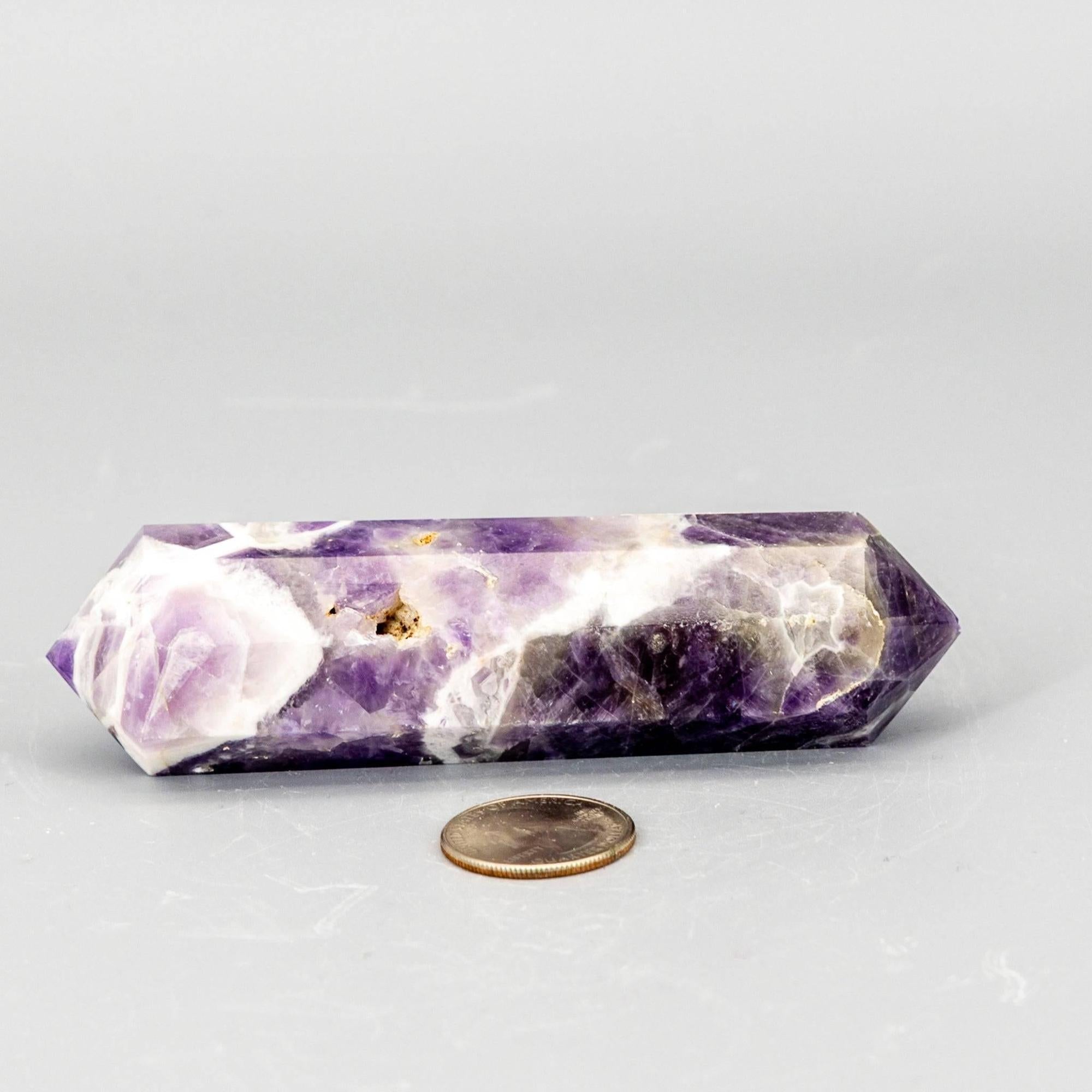 Chevron Amethyst Double Termination Point Crystal Destiny