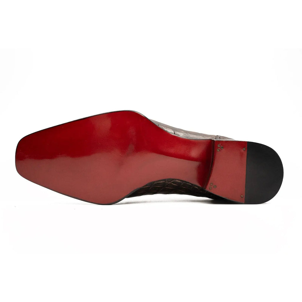 Coffee Crocodile Derby Shoes Goodyear Norwegian 8019 Divinch