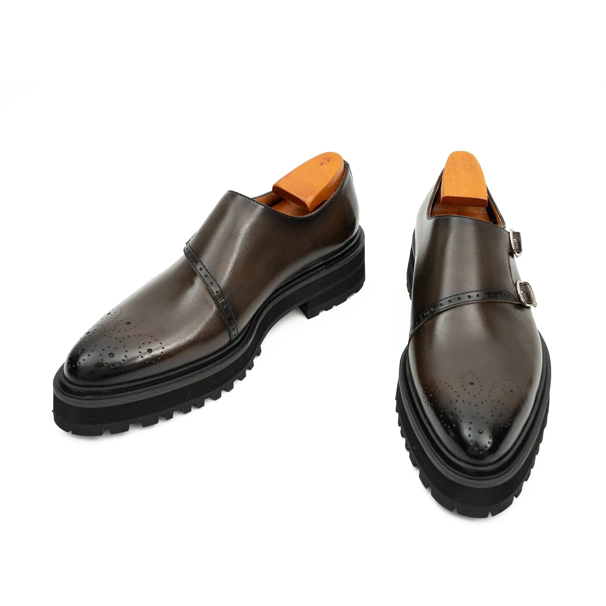 Coffee Double - Monk Chunky Loafers Divinch