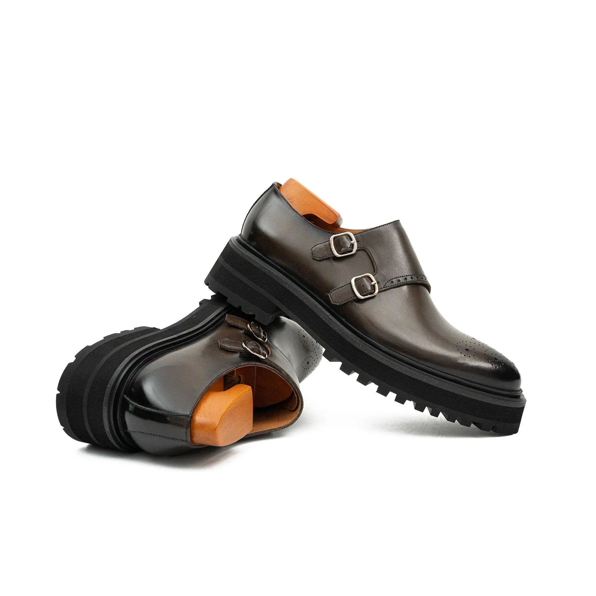 Coffee Double - Monk Chunky Loafers Divinch