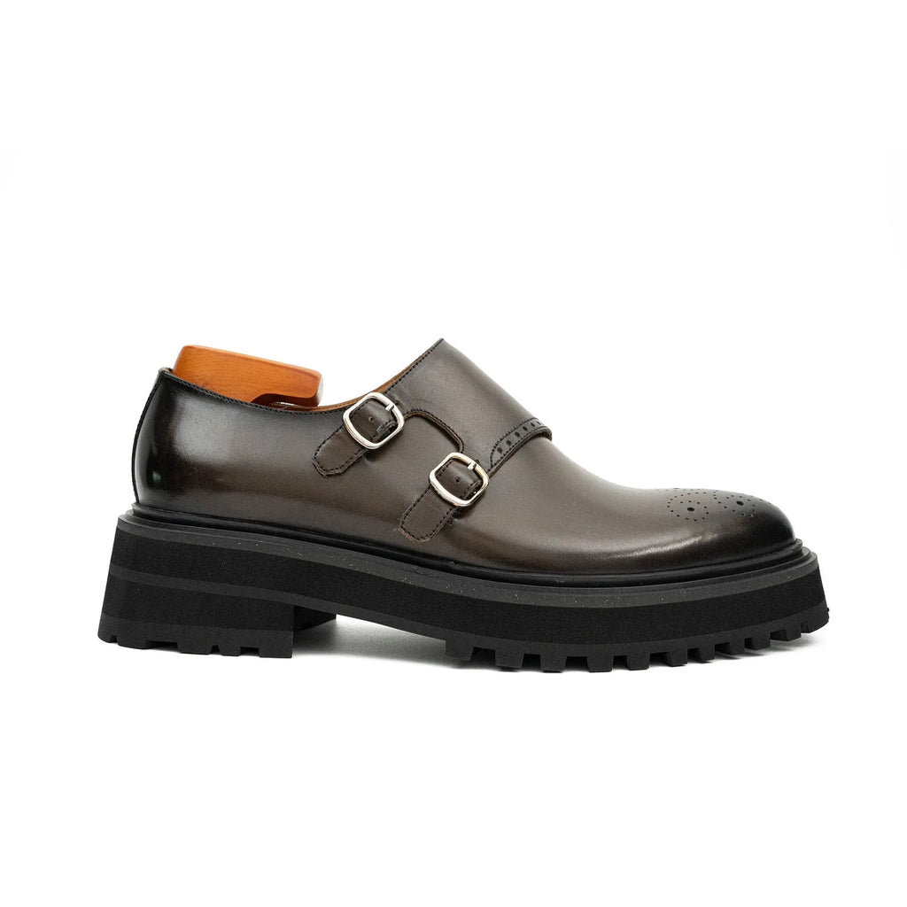 Coffee Double - Monk Chunky Loafers Divinch