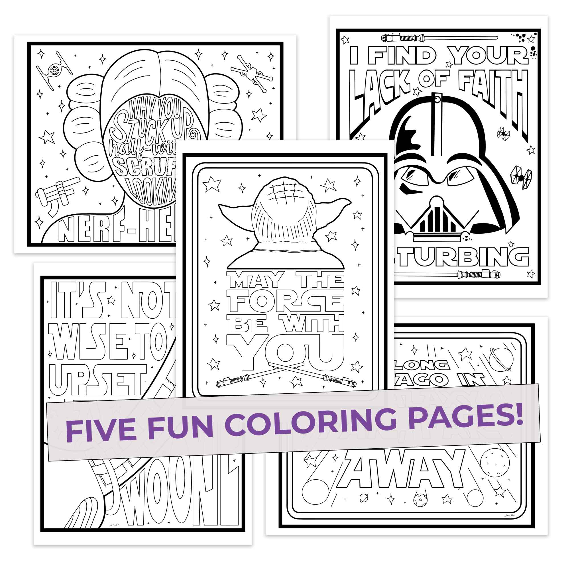 Colors Wars Coloring Pages (5 Pack) Pop Colors