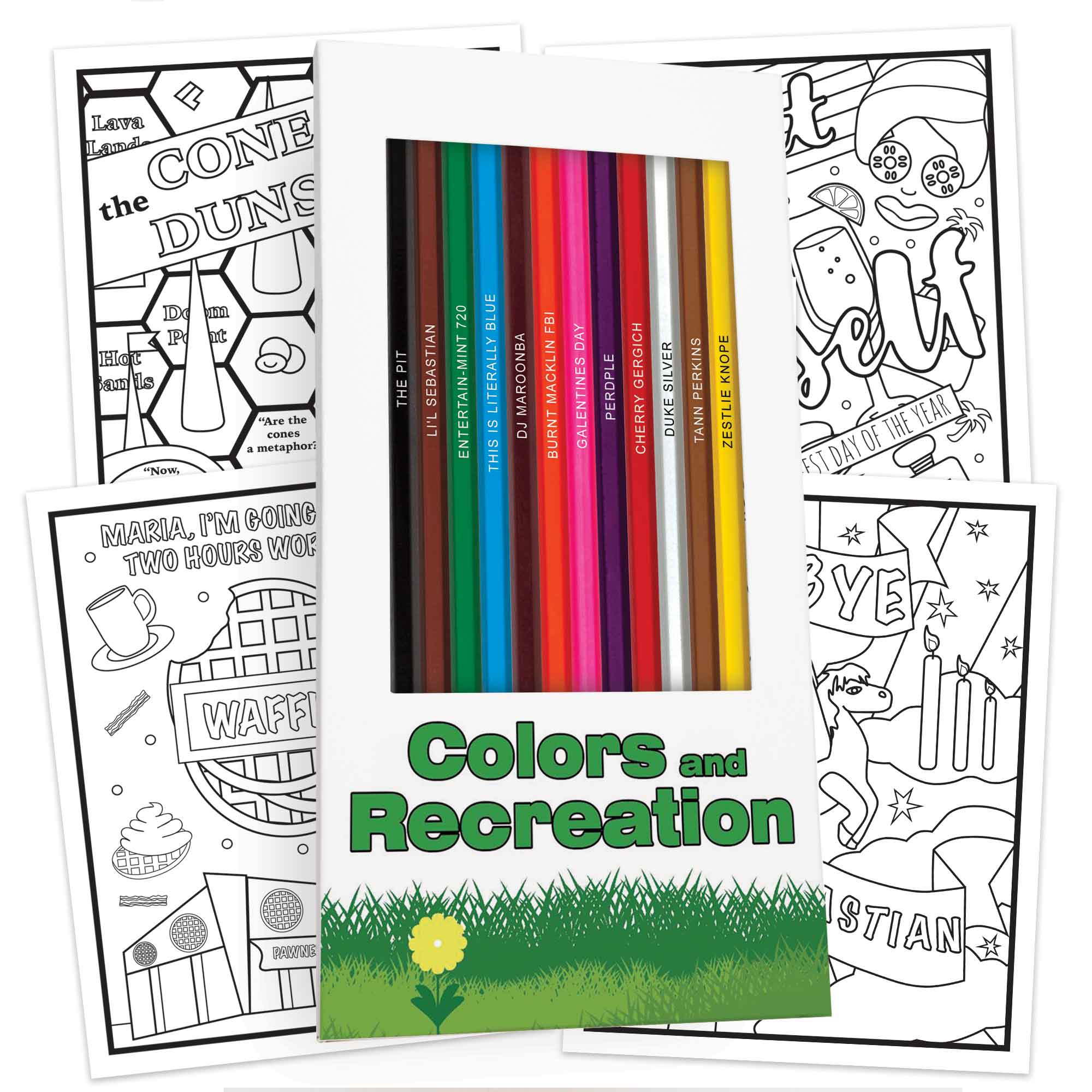 Colors and Recreation Colored Pencils & Coloring Pages for Fans of Parks & Recreation Pop Colors