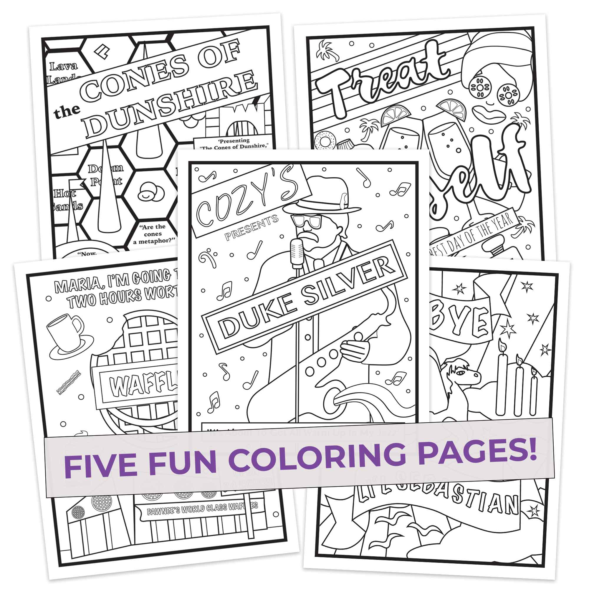 Colors and Recreation Colored Pencils & Coloring Pages for Fans of Parks & Recreation Pop Colors