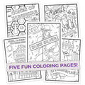 Colors and Recreation Coloring Pages (5 Pack) for Fans of Parks & Rec Pop Colors