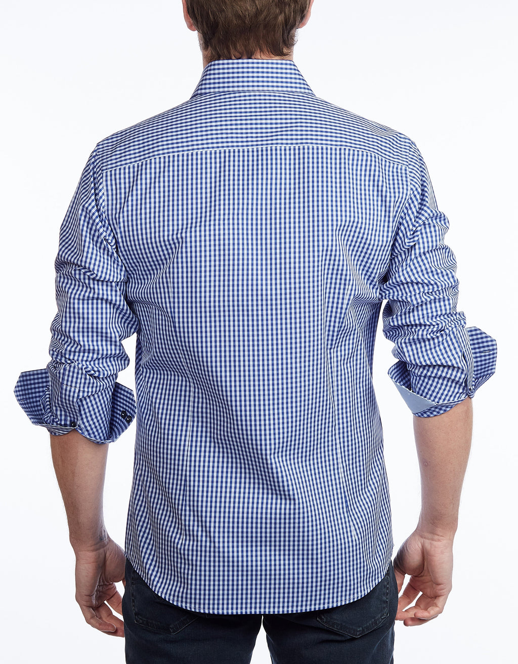 Contrast Collar Button-Up Shirt  -  Contemporary Fit - Contrast trimming - final sale LEVINAS® Official