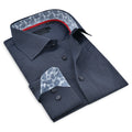 Contrast Collar Button-Up Shirt // Contemporary Fit - contrast  trimming - final sale LEVINAS® Official