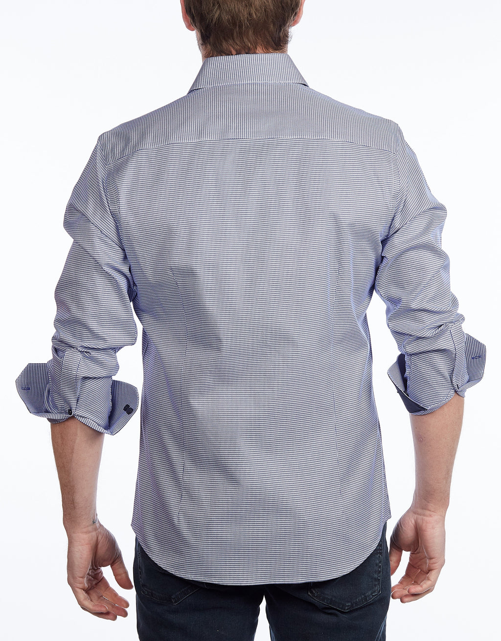 Contrast Collar Button-Up Shirt //  - Contemporary Fit - contrast  trimming- final sale LEVINAS® Official