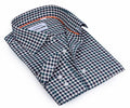 Contrast Collar Button-Up Shirt //  - Contemporary Fit - contrast  trimming - final sale LEVINAS® Official