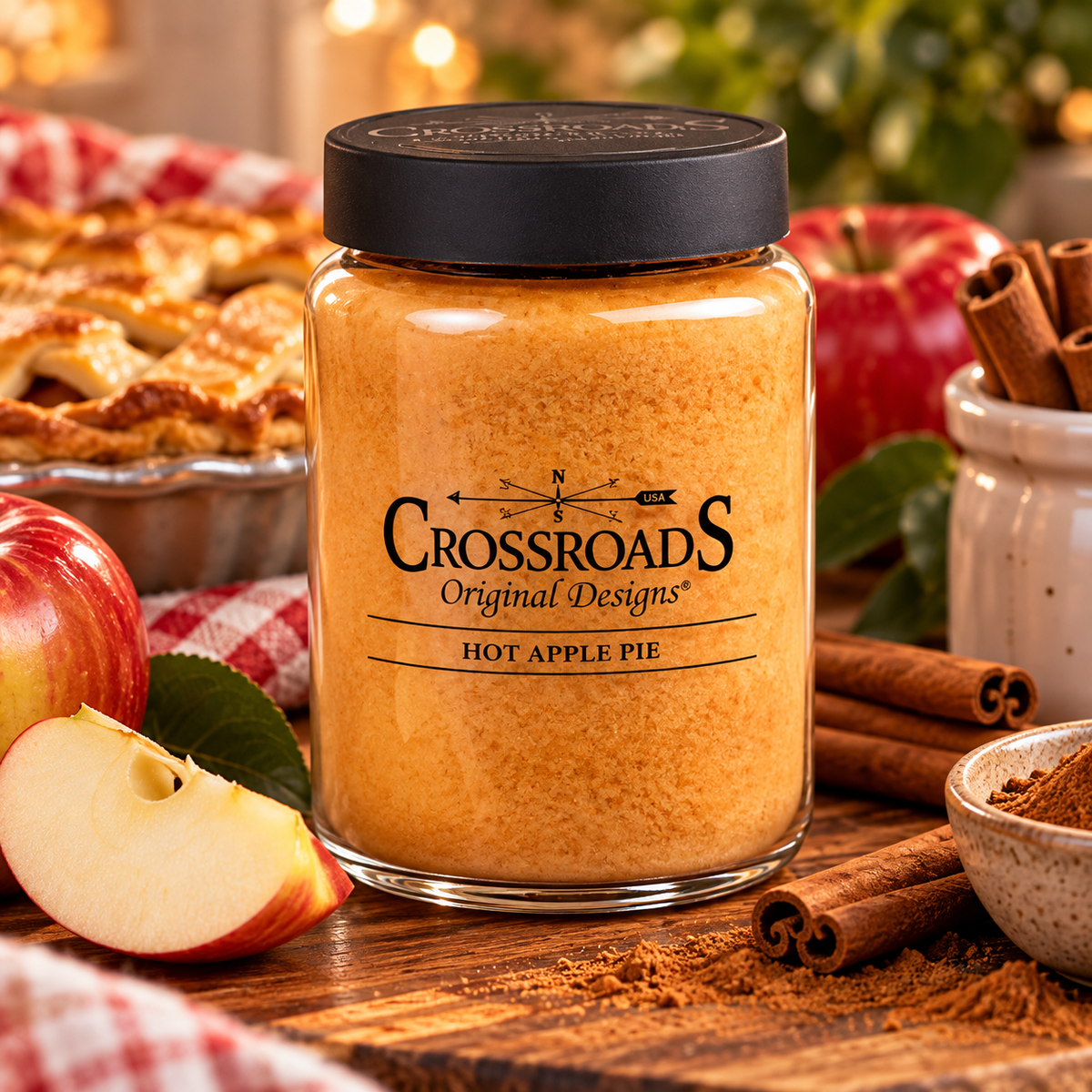 Crossroads Candle 26 Ounce Jar Candle - Hot Apple Pie FashionMojos.com