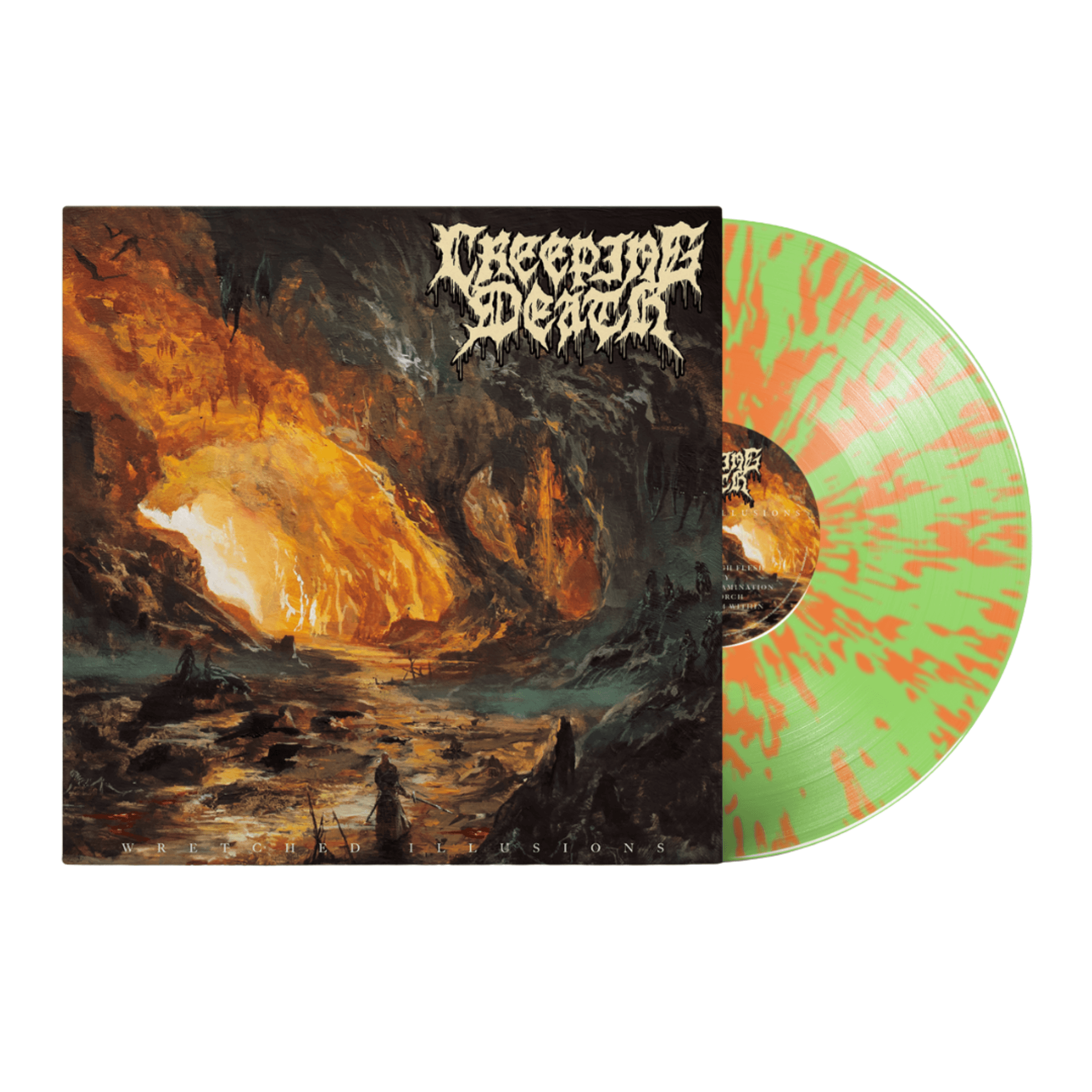 Creeping Death - "Wretched Illusions" Glow In The Dark Splatter Vinyl MNRK Heavy