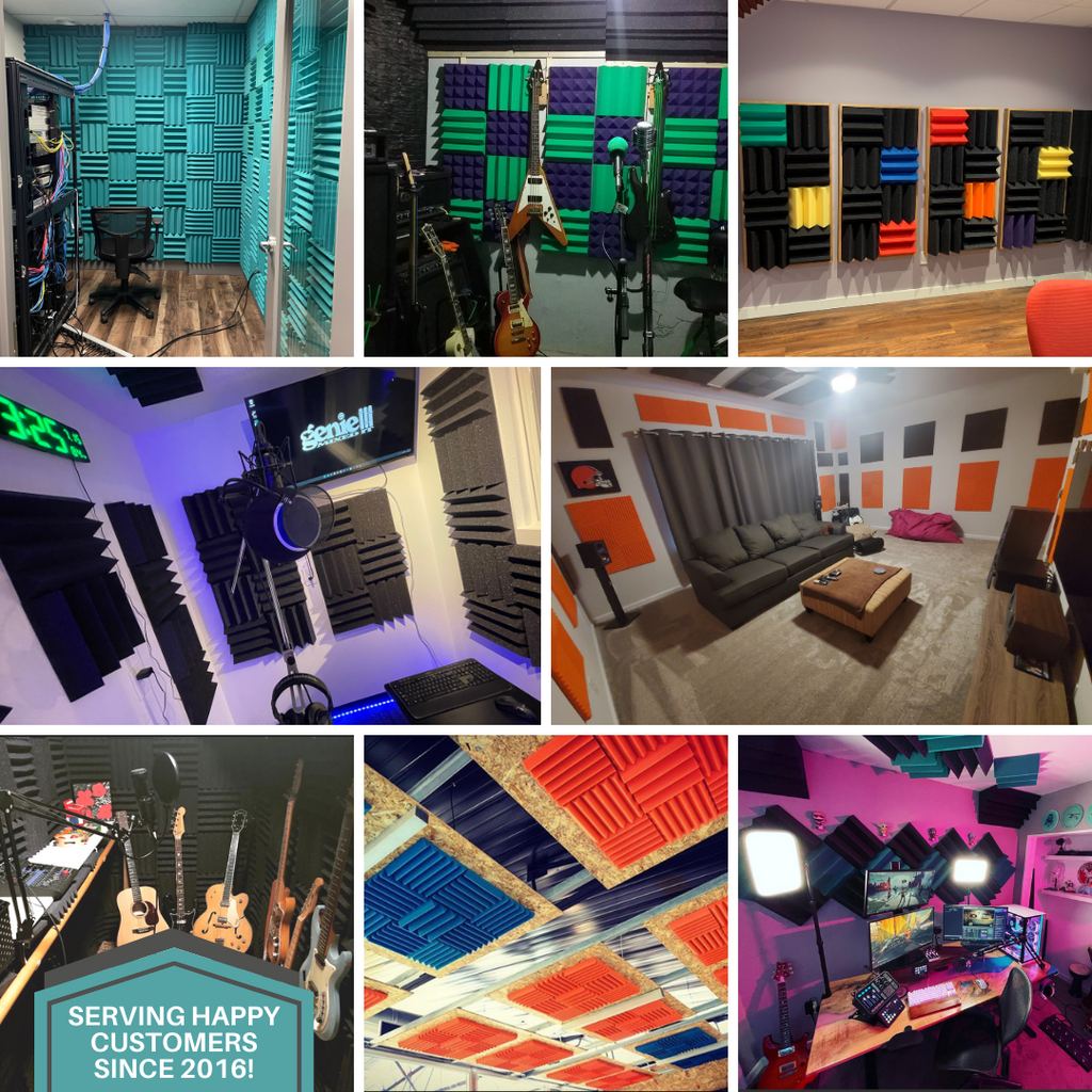 1 Inch Acoustic Foam Wedge Style Panels - 13 Color Options SoundAssured