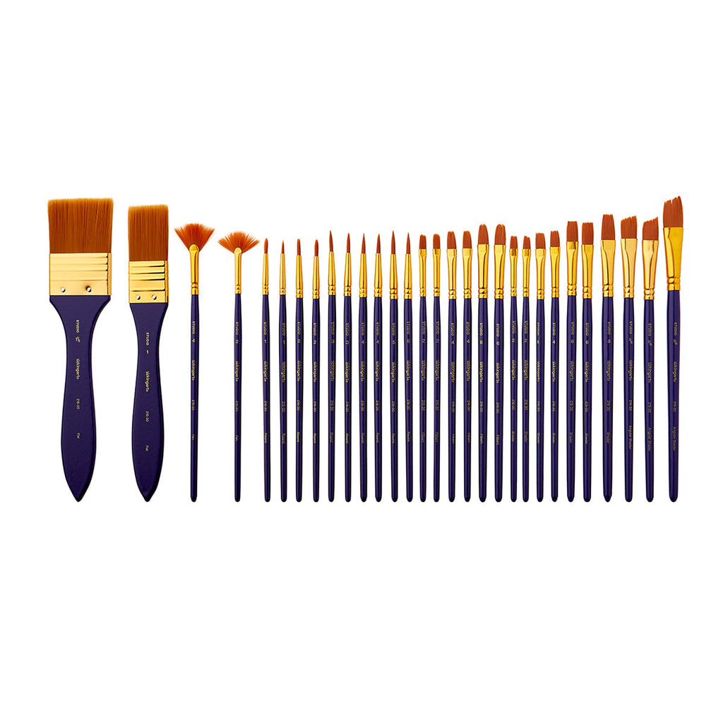 Studio Mixed Media Gold Nylon Brush Set - 30 pc KINGART