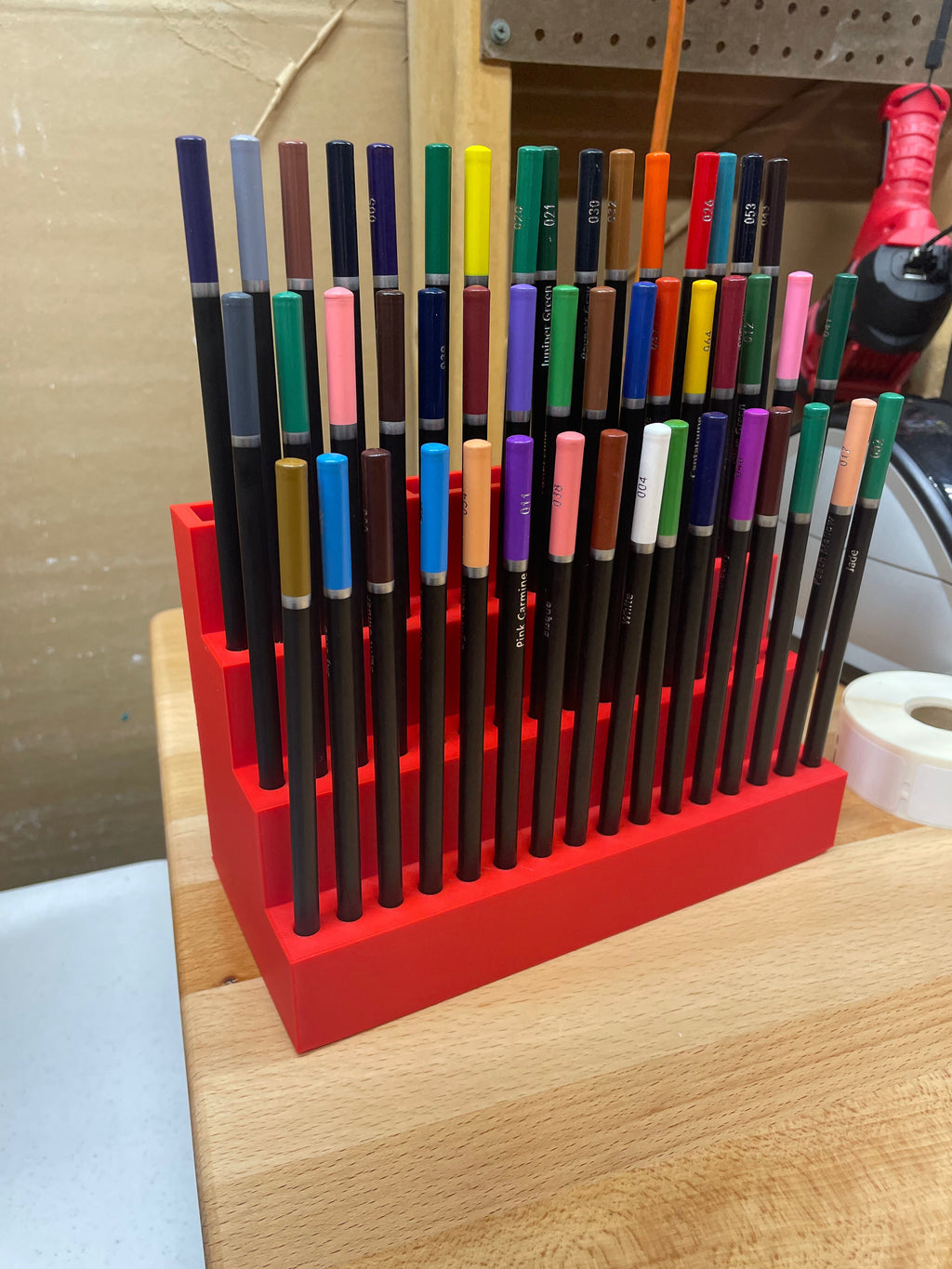 Large 48 Colored Pencil Caddy with Back Storage Y-Axis Printing LLC