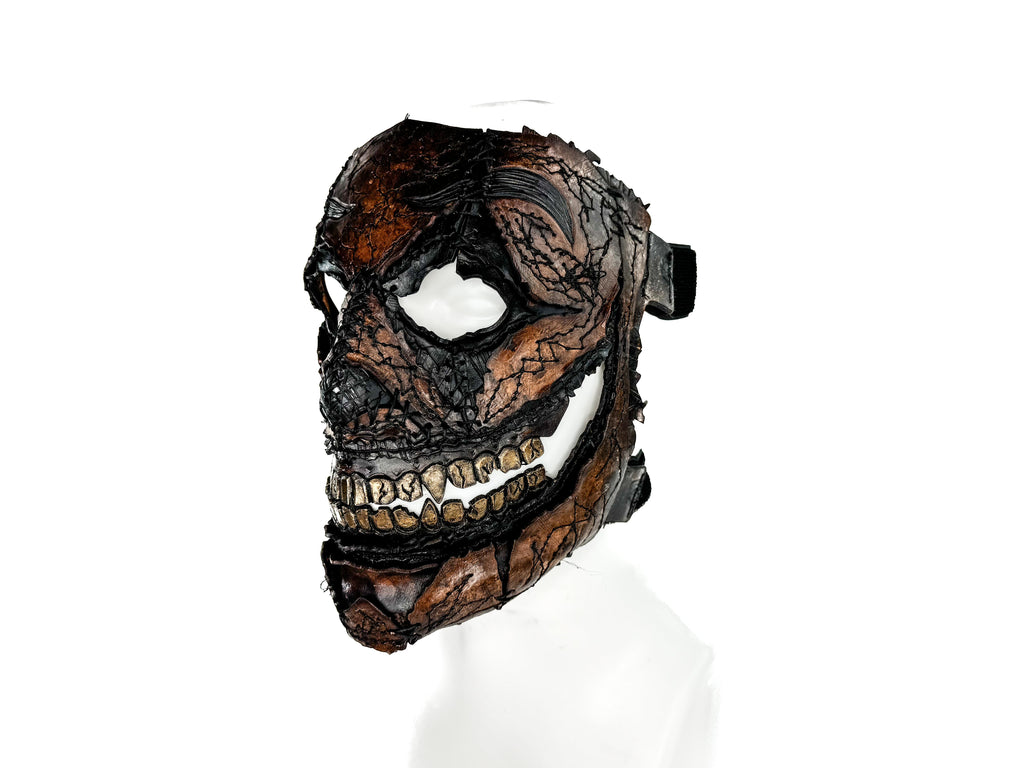 Genuine Leather Mask - GigaMyme Leatherface Edition - Handmade Mime Full Face Cover for Halloween, Performance or Cosplay Costume Rockwell Masks