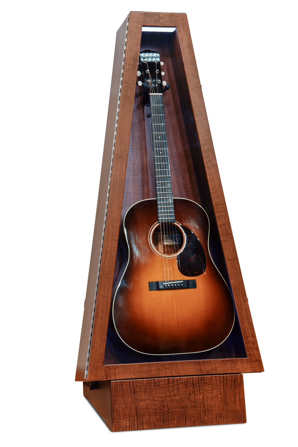 ClimaStand Triangle Humidor with Base - Flame maple with Acres Stain Acoustic Remedy Cases