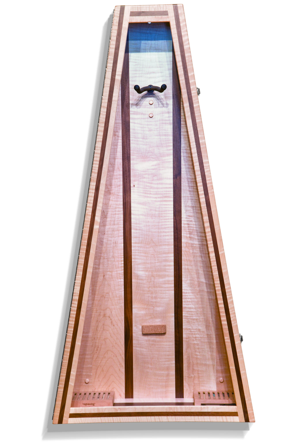 ClimaCase Triangle Humidor - Flamed Maple with Walnut Acoustic Remedy Cases