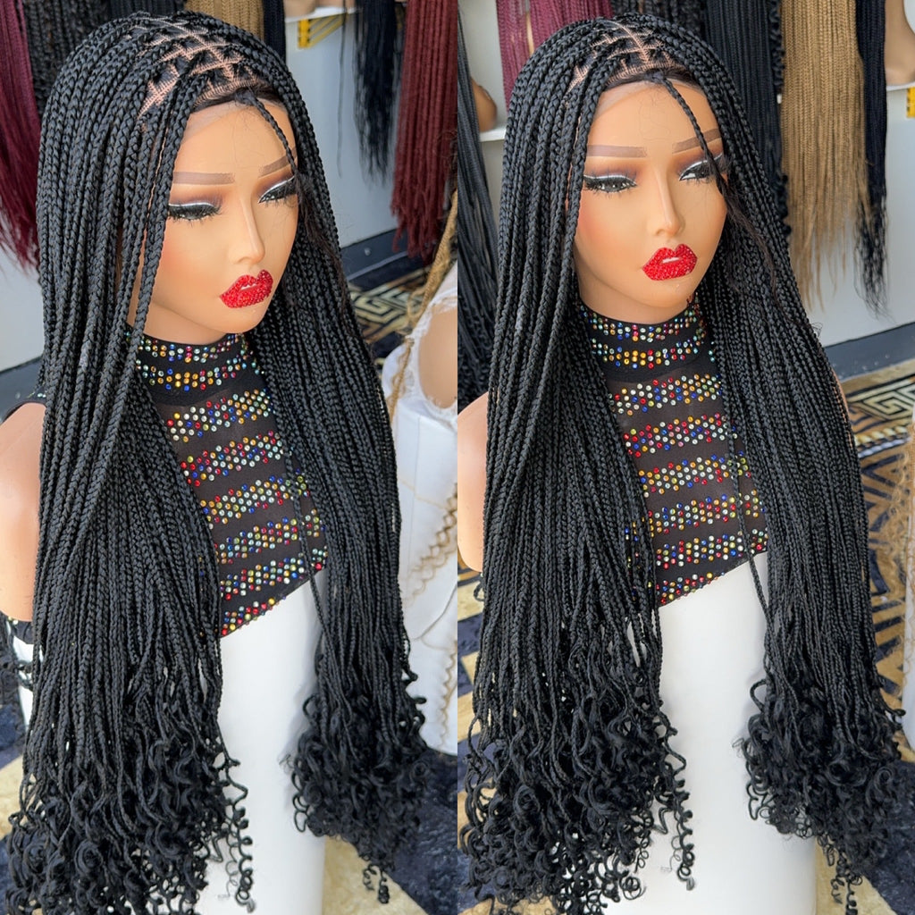 30 inches curly tips knotless braided wig HOL stores