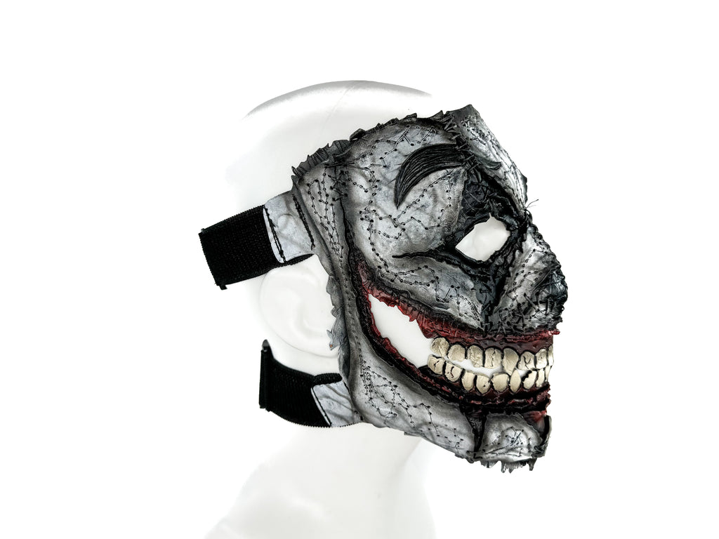 Genuine Leather Mask - GigaMyme Clown - Handmade Mime Full Face Cover for Halloween, Performance or Cosplay Costume Rockwell Masks